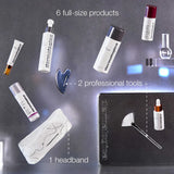 expertise set (6 full-size + 2 face tools + headband)